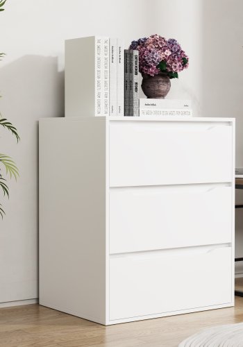 VCM NORDIC Malira L Kommode, m. 3 Schubladen - Holz weiß