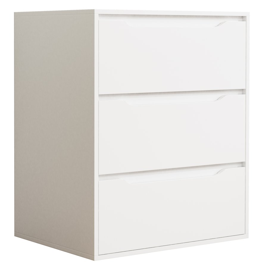 VCM NORDIC Malira L Kommode, m. 3 Schubladen - Holz weiß