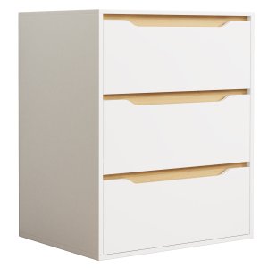VCM NORDIC Malira L kommode, m. 3 skuffer - hvid/natur tr