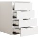 VCM NORDIC Malira M Nachttisch, m. 4 Schubladen - Holz weiß (46x42)