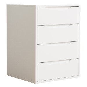 VCM NORDIC Malira M sengebord, m. 4 skuffer - hvid tr (46x42)