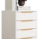 VCM NORDIC Malira M Nachttisch, m. 4 Schubladen - Weiß/Naturholz (46x42)