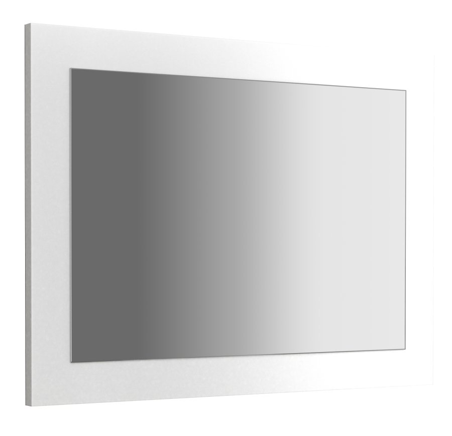 VCM NORDIC Malira Badezimmerspiegel, rechteckig – Spiegelglas und weißes Holz (45x60)