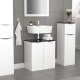 VCM NORDIC Donali Badezimmer-Waschtischunterschrank für Waschbecken, mit 2 Türen - Weiß/Schwarz Melamin