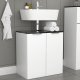 VCM NORDIC Donali Badezimmer-Waschtischunterschrank für Waschbecken, mit 2 Türen - Weiß/Schwarz Melamin