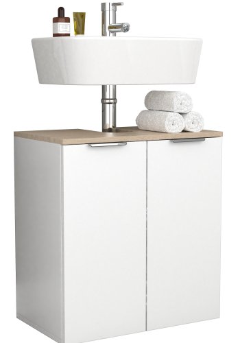 VCM NORDIC Donali baderomsunderskap for servant, m. 2 drer - hvit/naturlig melamin