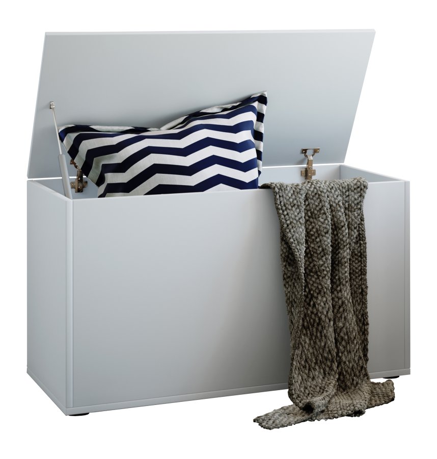 VCM NORDIC Bendola oppbevaringsboks, m. lokk, rektangulrt - hvitt tre (82x44)