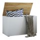 VCM NORDIC Bendola Aufbewahrungsbox, m. Deckel, rechteckig - weiß/naturholz (82x44)