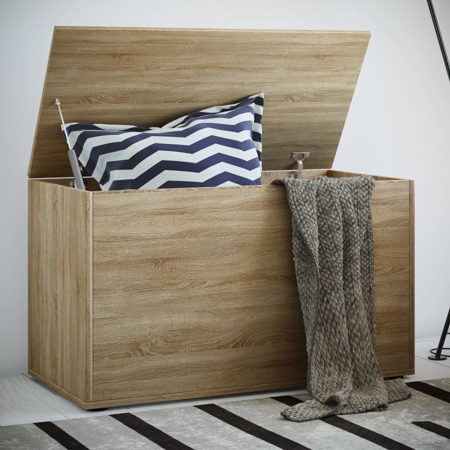 VCM NORDIC Bendola opbevaringskasse, m. lg, rektangulr - natur tr (82x44)