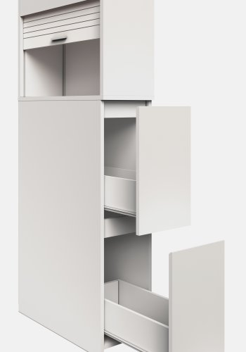 VCM NORDIC Tasalo romdeler baderomsskap, m. 1 rulledr, 2 skuffer - hvitt tre