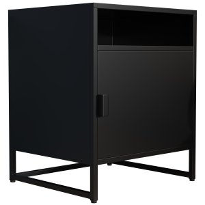 VCM NORDIC Flokas L sengebord, m. 1 bent rum og 1 lge - sort metal (45x40)