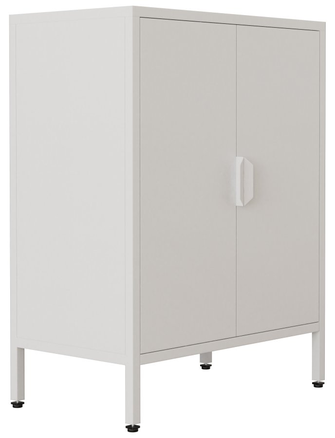 VCM NORDIC Flokas S Schrank, m. 2 Türen und 1 Einlegeboden - Stahl weiß