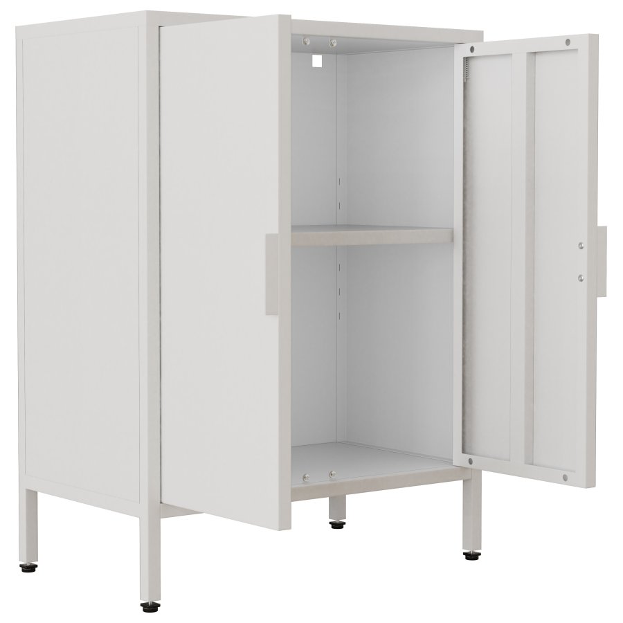 VCM NORDIC Flokas S Schrank, m. 2 Türen und 1 Einlegeboden - Stahl weiß