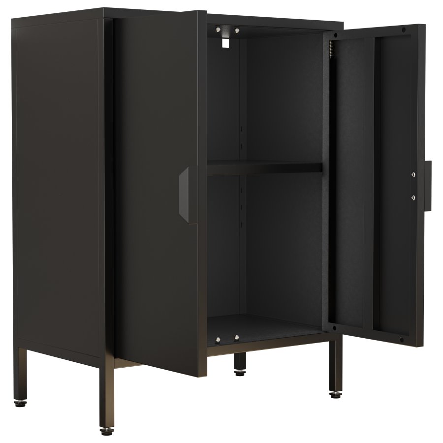 VCM NORDIC Flokas S Schrank, m. 2 Türen und 1 Einlegeboden - schwarzer Stahl