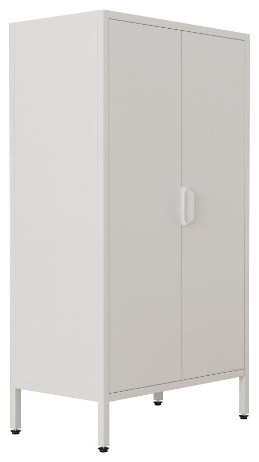 VCM NORDIC Flokas M Schrank, m. 2 Türen und 1 Einlegeboden - Stahl weiß