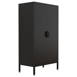 VCM NORDIC Flokas M skp, med 2 luckor och 1 hylla - svart stl