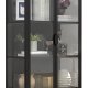 VCM NORDIC Floka M Vitrine, mit 2 Türen und 2 Einlegeböden – Glas und schwarzer Stahl