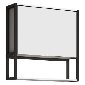 VCM NORDIC Edino badevrelsesskab, m. spejl, 2 lger, 1 hylde - hvid tr