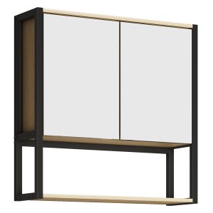 VCM NORDIC Edino badevrelsesskab, m. spejl, 2 lger, 1 hylde - natur tr