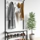 VCM NORDIC Taliro garderobestativ, m. hattehylde, 10 knager, 2 hylder, siddeplads - hvid/sort metal