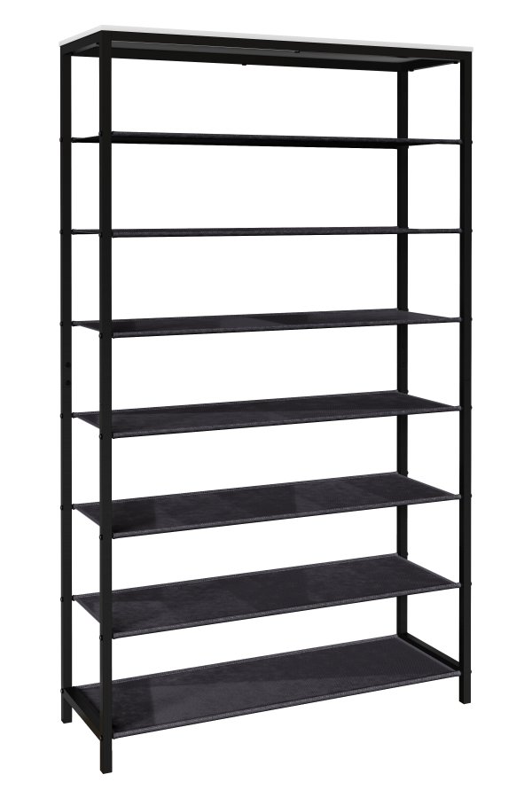 VCM NORDIC Taliro Schuhregal, m. 7 Fächern - weiß/schwarzes Metall