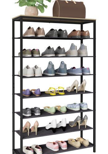 VCM NORDIC Taliro skostativ, m. 7 rom - natur/sort metall