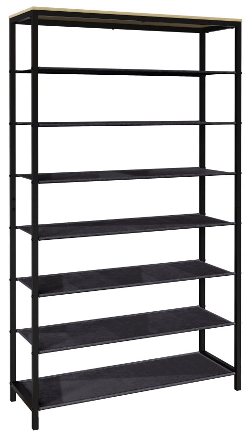 VCM NORDIC Taliro skostativ, m. 7 rom - natur/sort metall