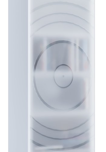 VCM NORDIC Tilano M hylle for CDer og DVDer, m. 1 glassdr og 5 hyller - hvitt tre