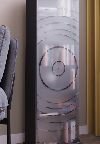 VCM NORDIC Tilano M Regal für CDs und DVDs, mit 1 Glastür und 5 Einlegeböden – Holz anthrazitgrau