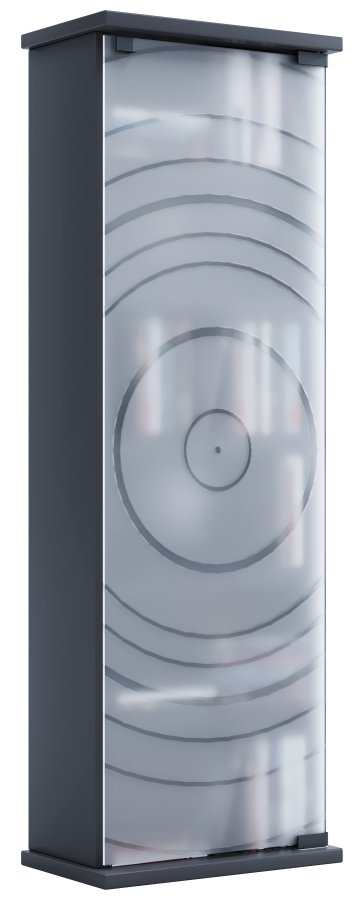 VCM NORDIC Tilano M Regal für CDs und DVDs, mit 1 Glastür und 5 Einlegeböden – Holz anthrazitgrau