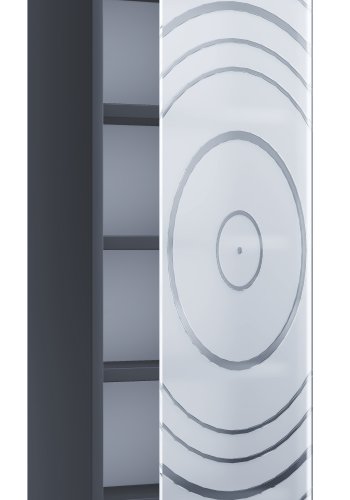 VCM NORDIC Tilano M Regal für CDs und DVDs, mit 1 Glastür und 5 Einlegeböden – Holz anthrazitgrau