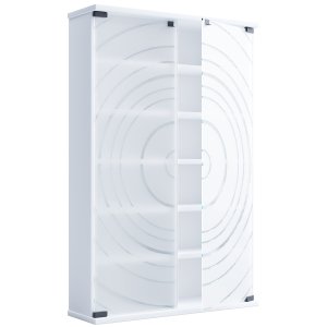 VCM NORDIC Tilano L reol til cd'ere og dvd'er, m. 2 glaslger og 10 hylder - hvid tr