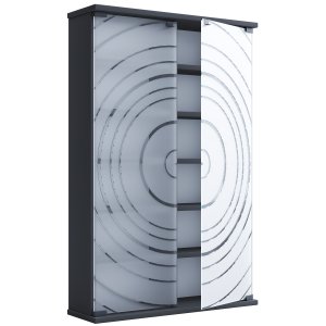 VCM NORDIC Tilano L reol til cd'ere og dvd'er, m. 2 glaslger og 10 hylder - antracitgr tr