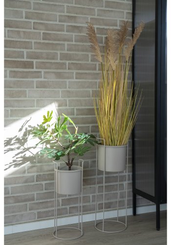 HOUSE NORDIC Blomsteroppsats, stl, sand, sett med 2