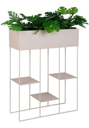 HOUSE NORDIC Plantekasse, stl, 3 hyller, sand, 25x60x80 cm