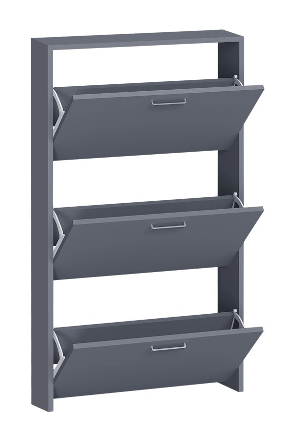 VCM NORDIC Sulos M Schuhschrank, m. 3 Türen - Holz anthrazitgrau