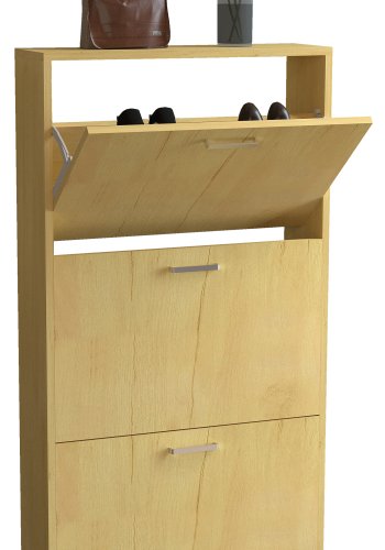 VCM NORDIC Sulos M Schuhschrank, m. 3 Türen - Naturholz