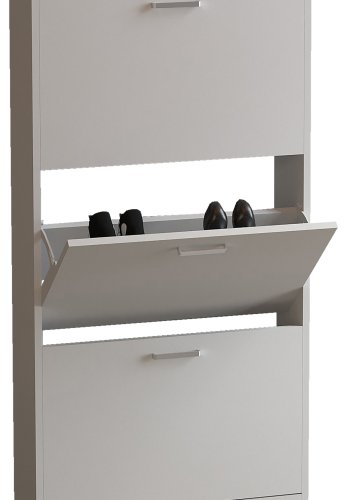 VCM NORDIC Sulos L skoskap, m. 4 drer - hvitt tre