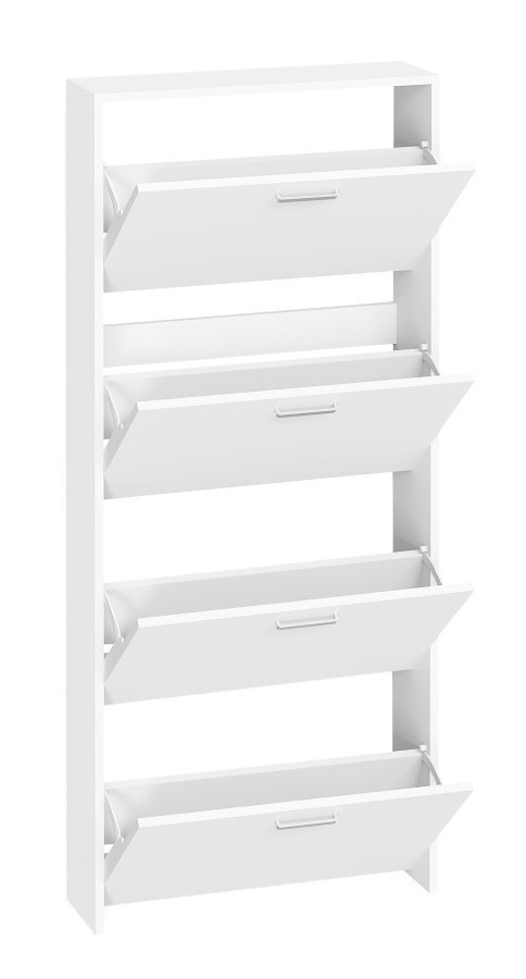 VCM NORDIC Sulos L skoskap, m. 4 drer - hvitt tre