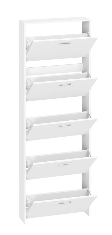 VCM NORDIC Sulos XL Schuhschrank, m. 5 Türen - Holz weiß