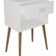VCM NORDIC Singol XL Nachttisch, m. 1 Fach und 1 Schublade - Holz weiß (45x30)