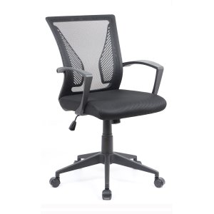 VCM NORDIC Offilo kontorstol, m. armlener, hjul, hydejusterbar - svart nylonfleece, stoff, stl