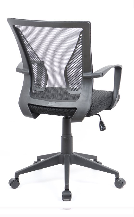 VCM NORDIC Offilo Bürostuhl, m. Armlehnen, Rollen, höhenverstellbar - schwarzes Nylonvlies, Stoff, Stahl