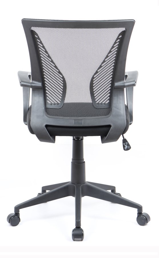 VCM NORDIC Offilo Bürostuhl, m. Armlehnen, Rollen, höhenverstellbar - schwarzes Nylonvlies, Stoff, Stahl