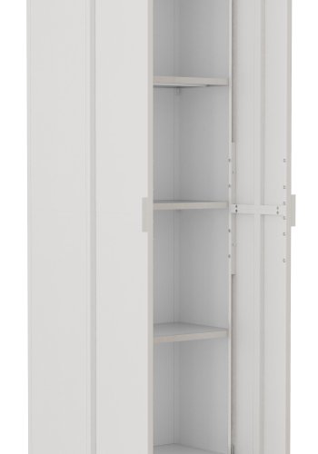 VCM NORDIC Flokas XL Schrank, m. 2 Türen und 3 Einlegeböden - weißer Stahl