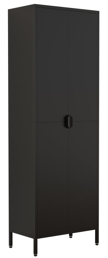 VCM NORDIC Flokas XL Schrank, m. 2 Türen und 3 Einlegeböden - schwarzer Stahl