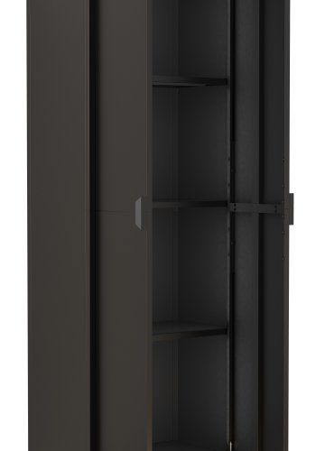 VCM NORDIC Flokas XL Schrank, m. 2 Türen und 3 Einlegeböden - schwarzer Stahl