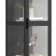 VCM NORDIC Floka XL Vitrine, m. 1 Tür und 3 Einlegeböden - Glas und schwarzer Stahl