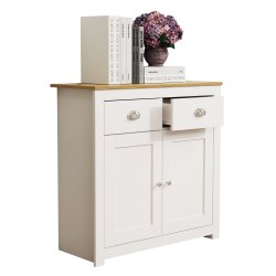 Balusa L kommode 2 lger 2 skuffer 1 hylde - hvid/natur