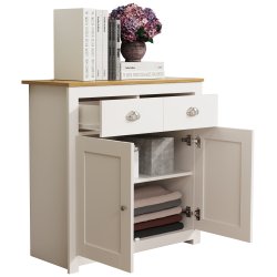 Balusa L kommode 2 lger 2 skuffer 1 hylde - hvid/natur